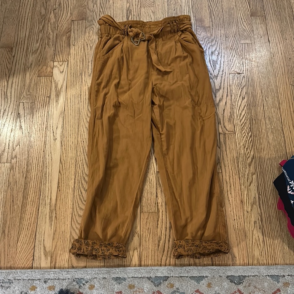 Anthropologie goldish/marigoldish high waisted pants